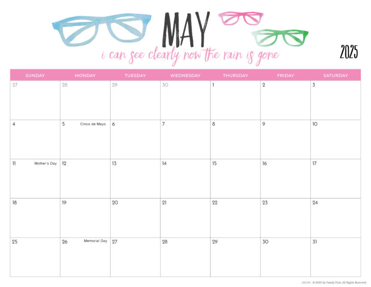April 2025 Printable Calendar Imom