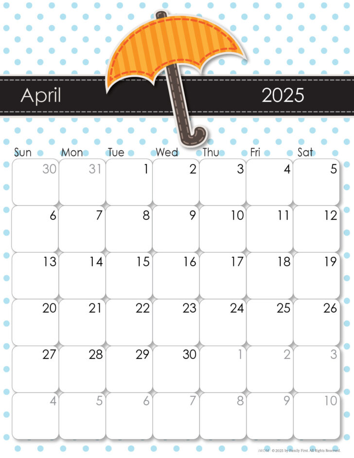 2025 April Printable Calendar Imom