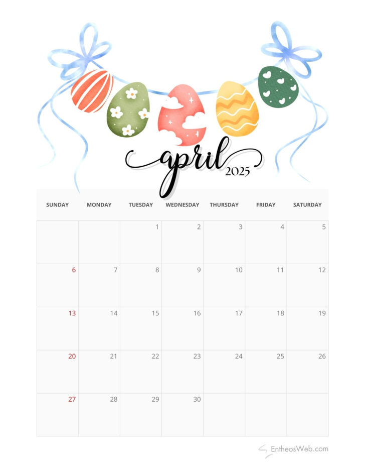 Free April Calendar 2025 Printable