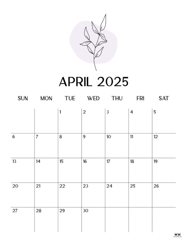 April 2025 Printable Calendar Portrait