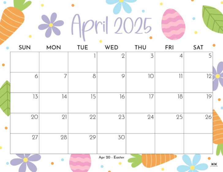 Free Printable April Calendar 2025