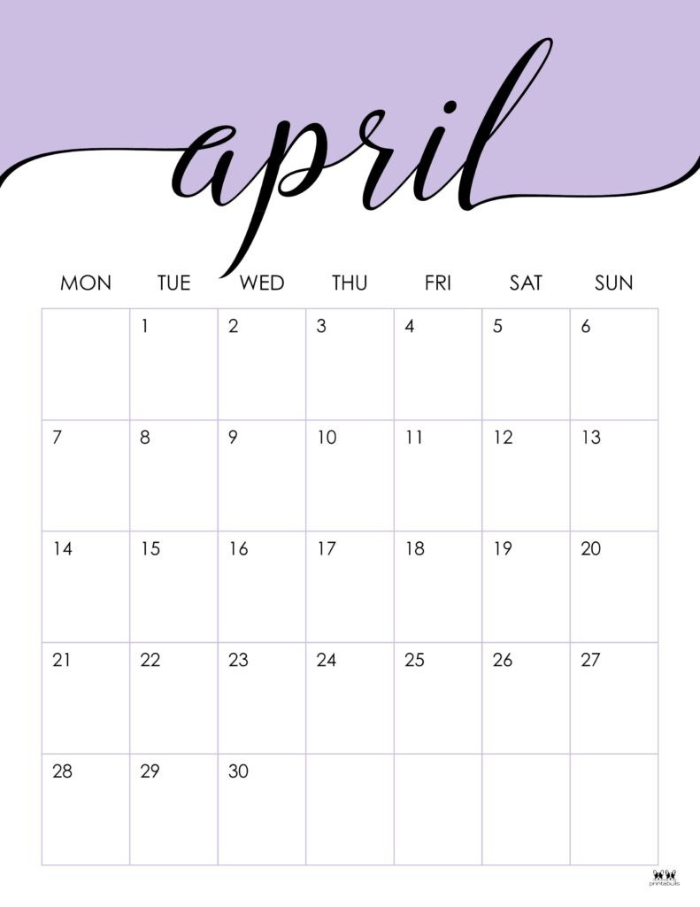 April 2025 Calendars - 107 Free Printables | Printabulls intended for April Printable Calendar 2025 Free