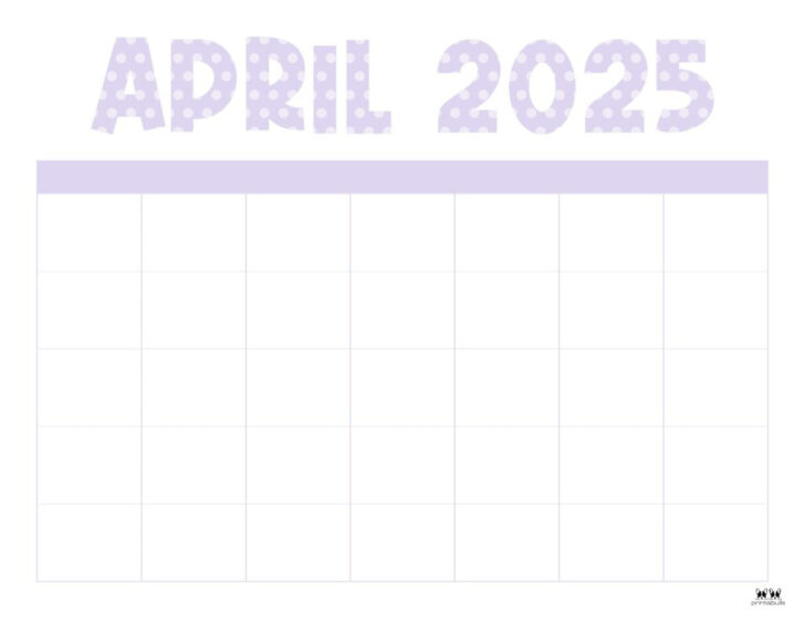 April 2025 Calendar Printable Weekly