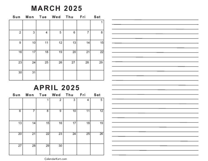 Printable Calendar 2025 March April May