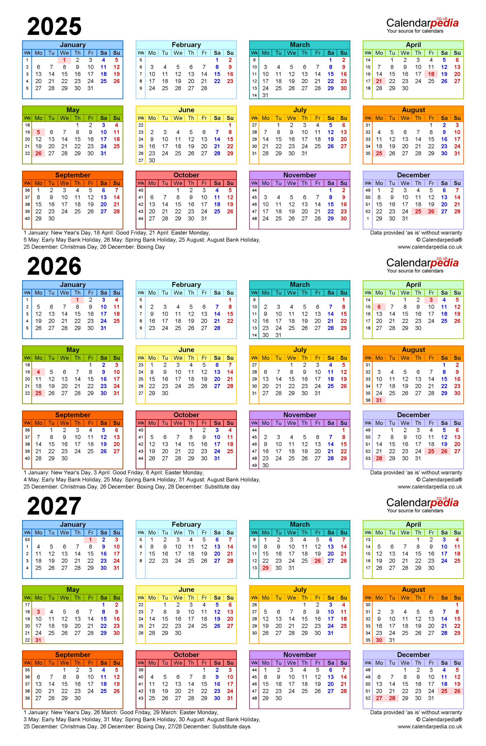 Three Year Calendars For 2025, 2026 &amp;amp; 2027 (Uk) For Pdf with regard to April 2025 March 2026 Calendar Printable