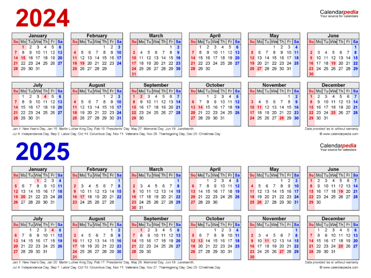 Printable Calendar August 2024 to May 2025