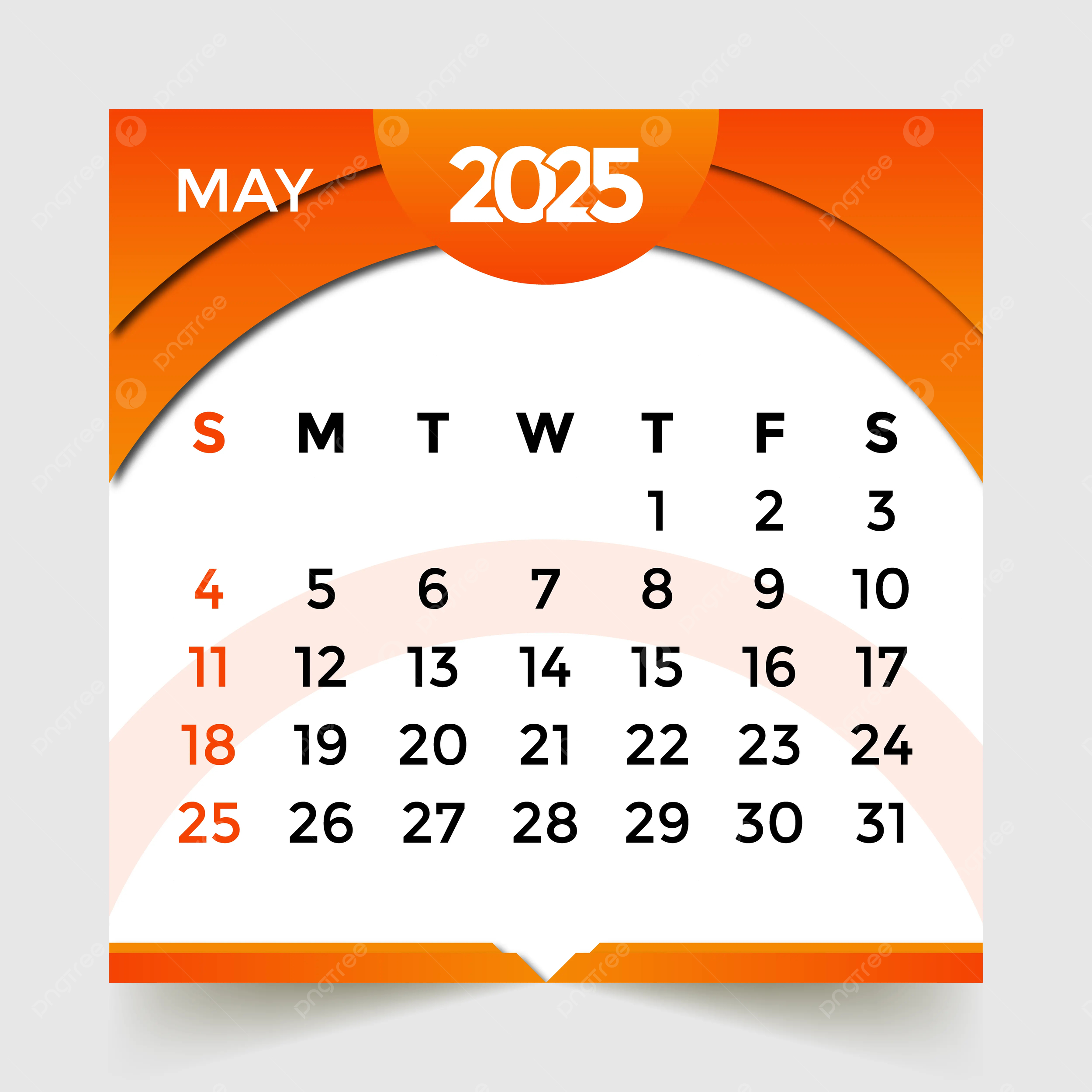 2025 Calendar Month Of May Vector Template Download On Pngtree intended for 2025 May Month Calendar