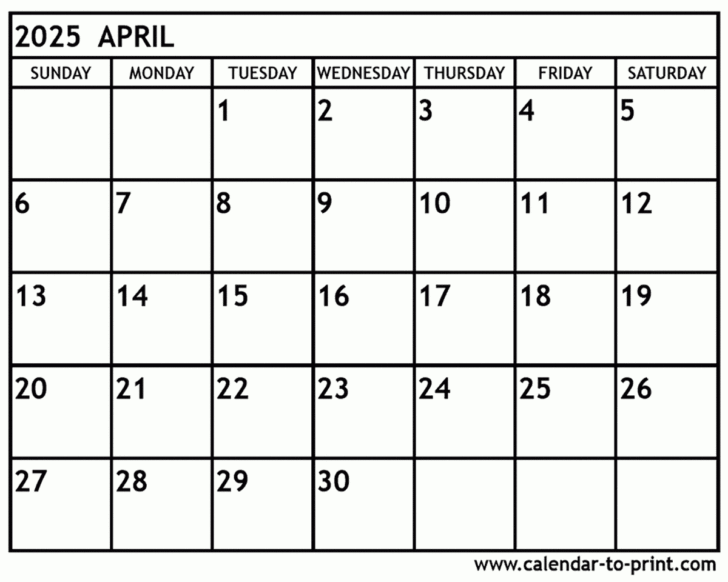 Calendar April and May 2025