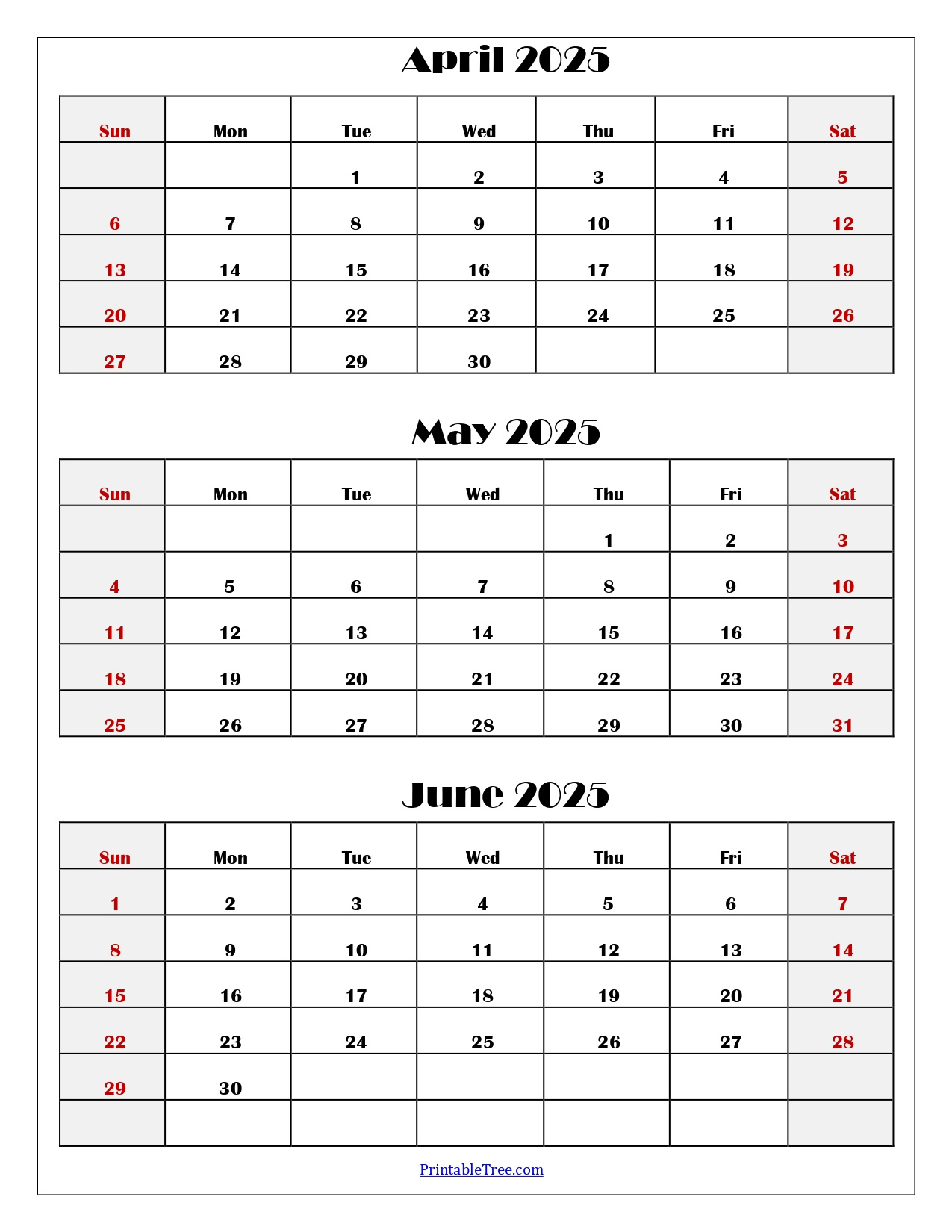 April To June 2025 Calendar Printable Pdf | Three Months Calendar intended for April May and June 2025 Calendar