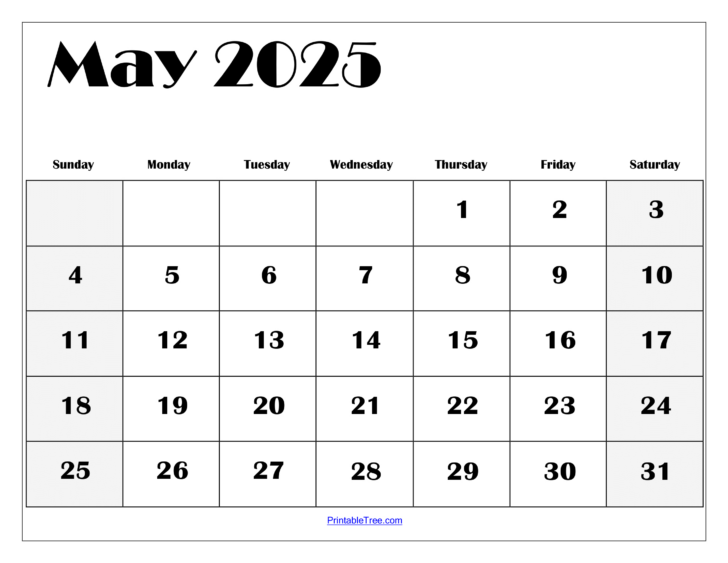 May 2025 Calendar Printable Wiki