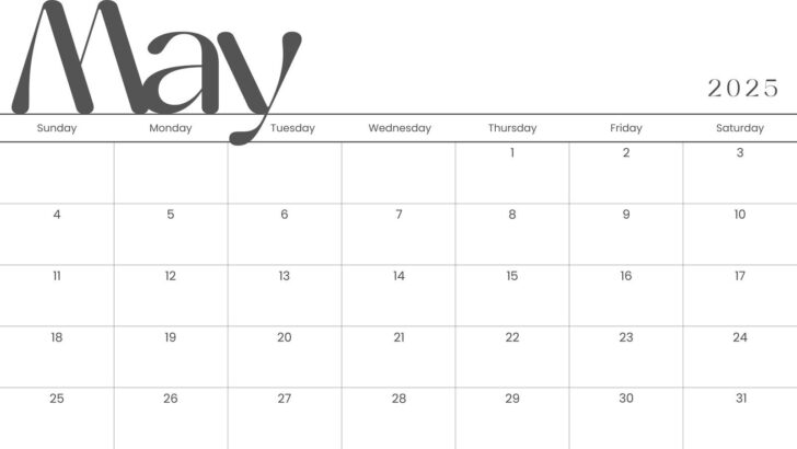 Free Printable Monthly Planner May 2025 Calendar