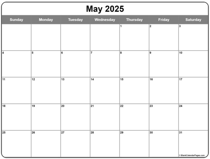 May 2025 Printable Calendar Waterproof