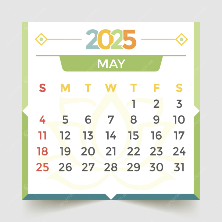 May 2025 Green Calendar