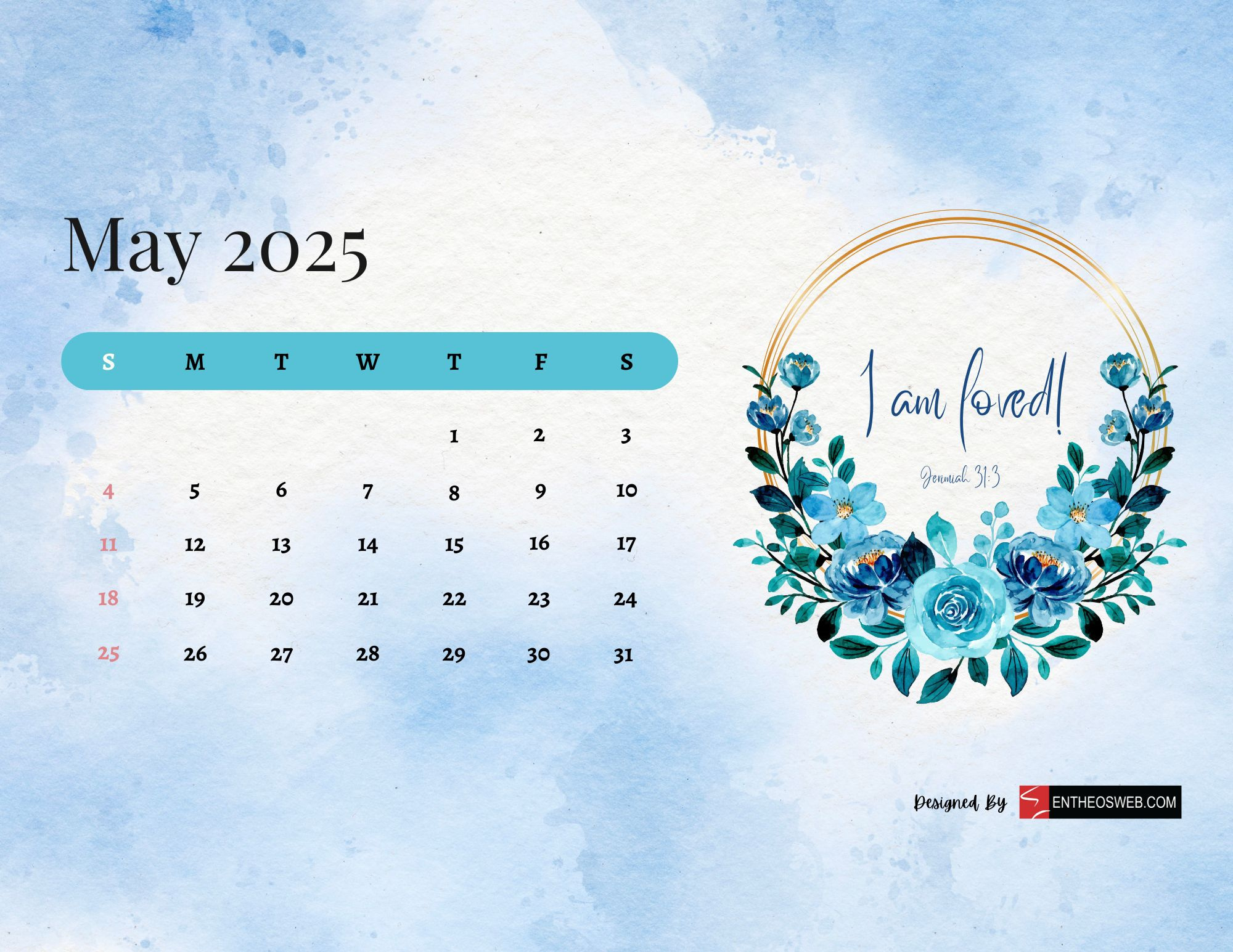 May 2025 Calendar Printables | Entheosweb throughout May 2025 Desktop Calendar