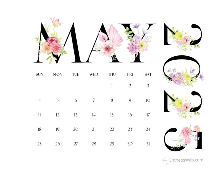 Cute Printable May 2025 Calendar