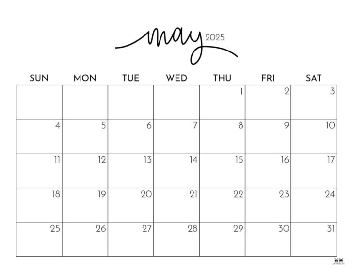 May Calendar For 2025