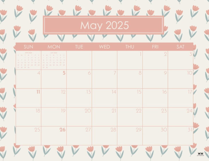 Cute May Calendar 2025