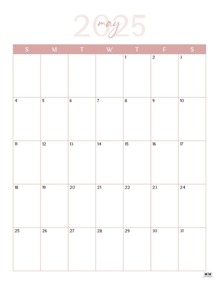 May 2025 Blank Calendar Printable
