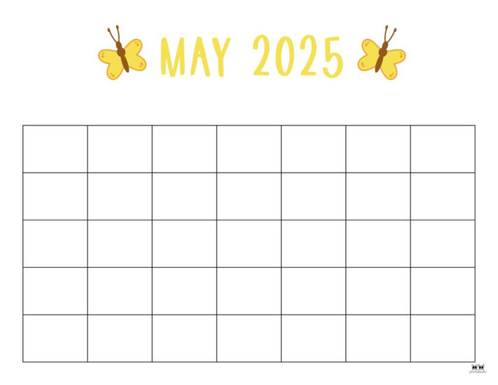 May Calendar Free Printable 2025