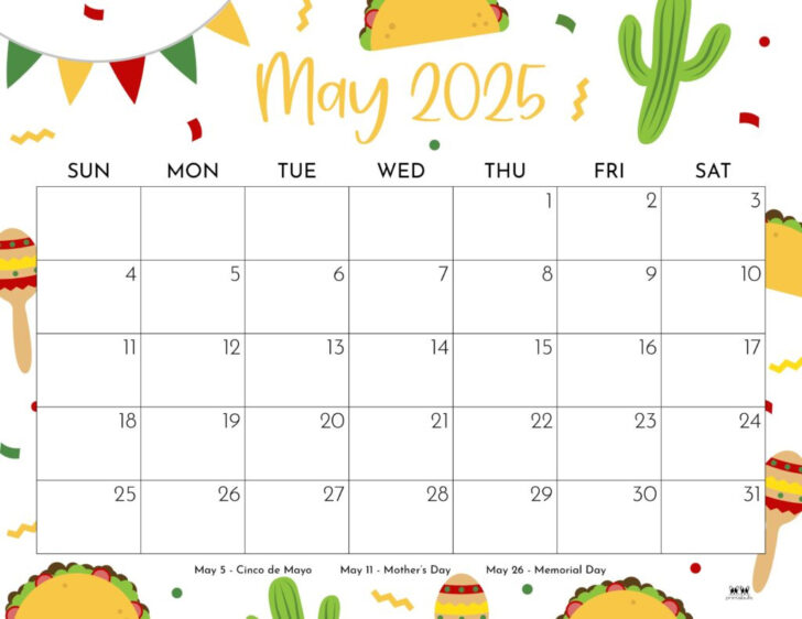 Editable Calendar May 2025