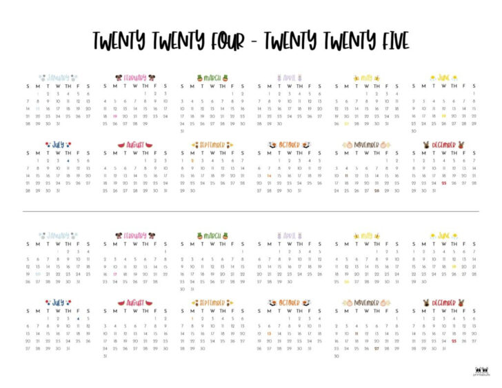 June 2024 to June 2025 Calendar Printable