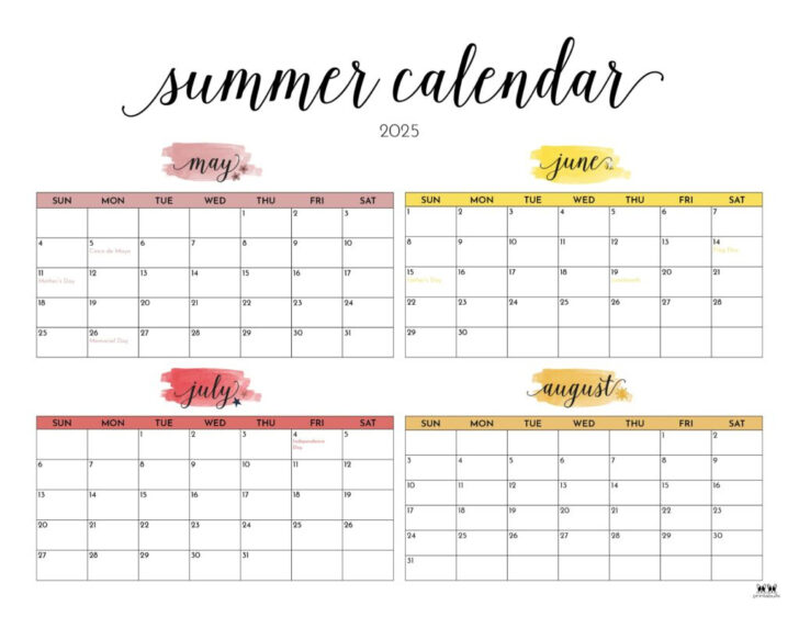July to June 2025 Calendar