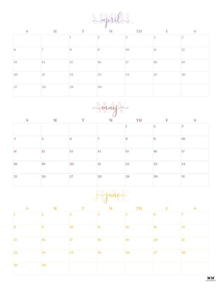 3 Month Calendar June July August 2025