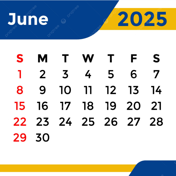 2025 Calendar June Month