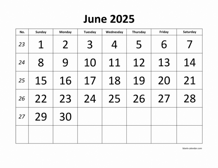 Show Me A Calendar For June 2025