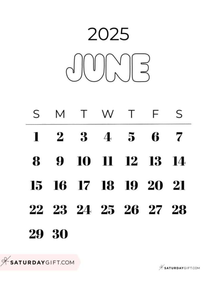June 2025 Calendar Printable Cute