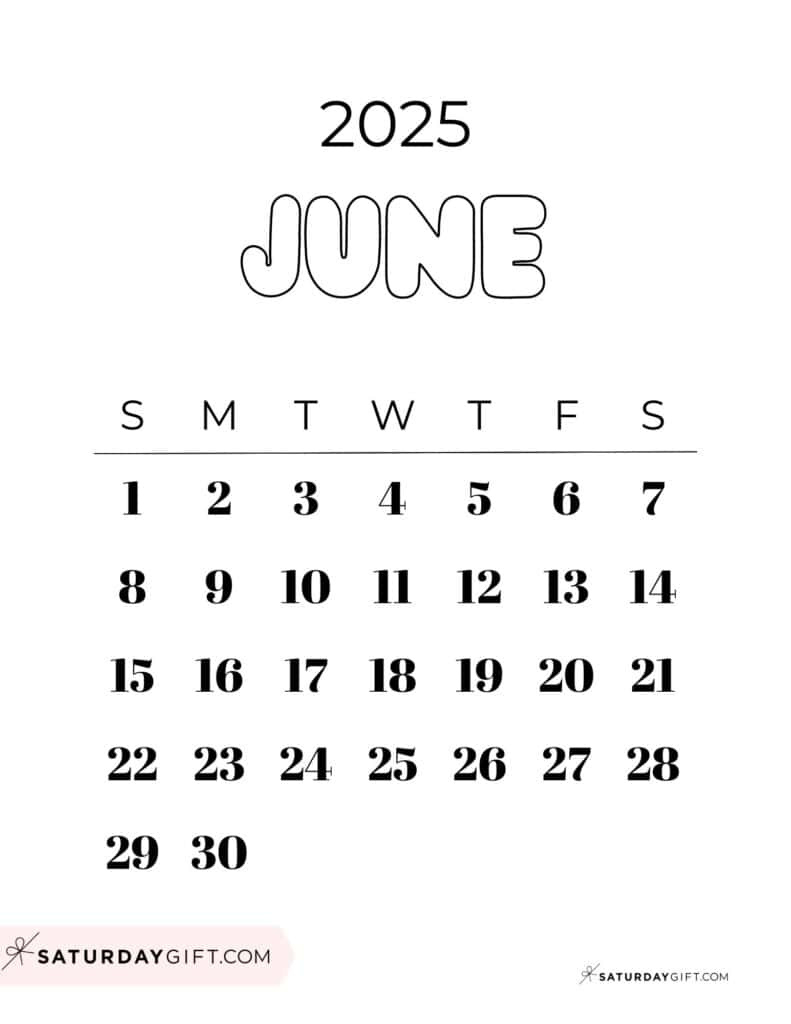 June 2025 Calendar - 23 Cute &amp;amp; Free Printables intended for June 2025 Calendar Printable Cute