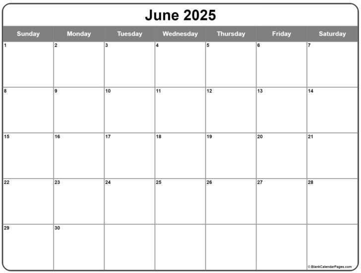 June Printable Calender 2025