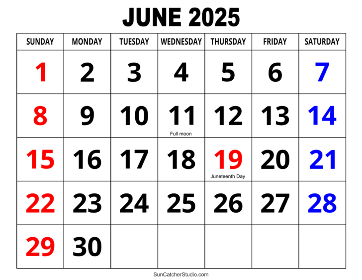 June Calendar 2025