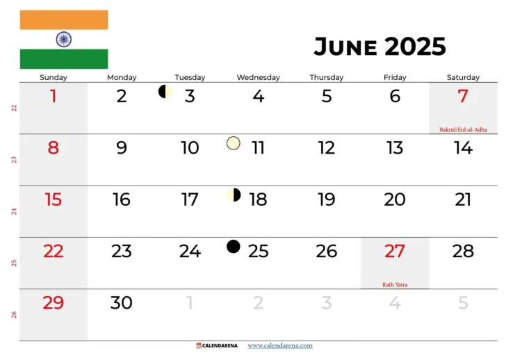 June 2025 Calendar Holidays