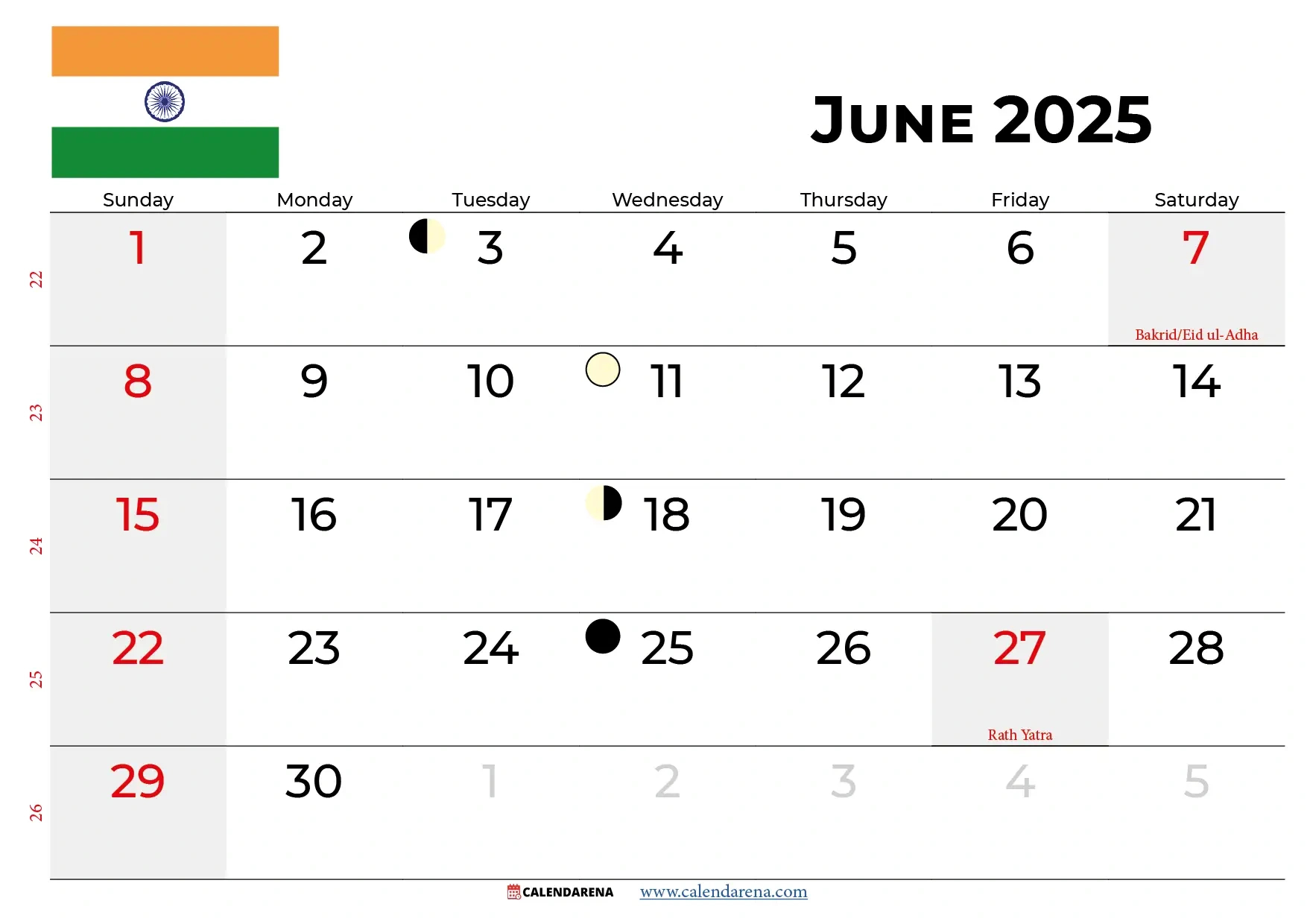 June 2025 Calendar India with regard to June Calendar with Holidays 2025