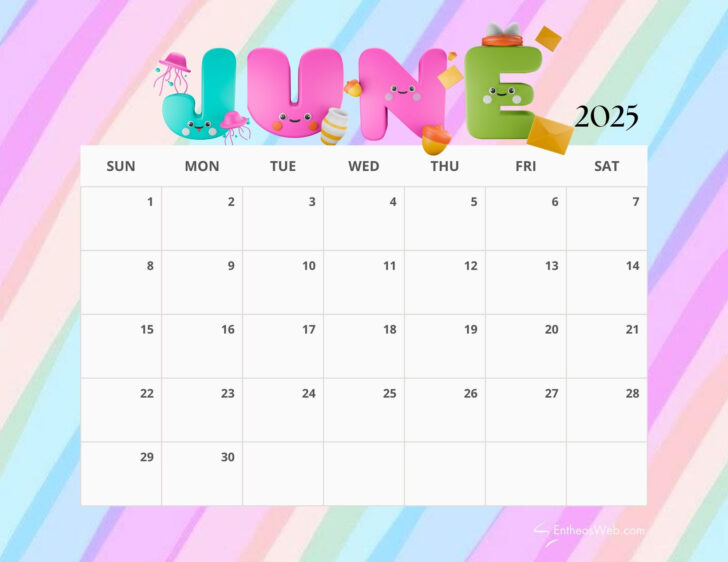 Cute June Calendar 2025
