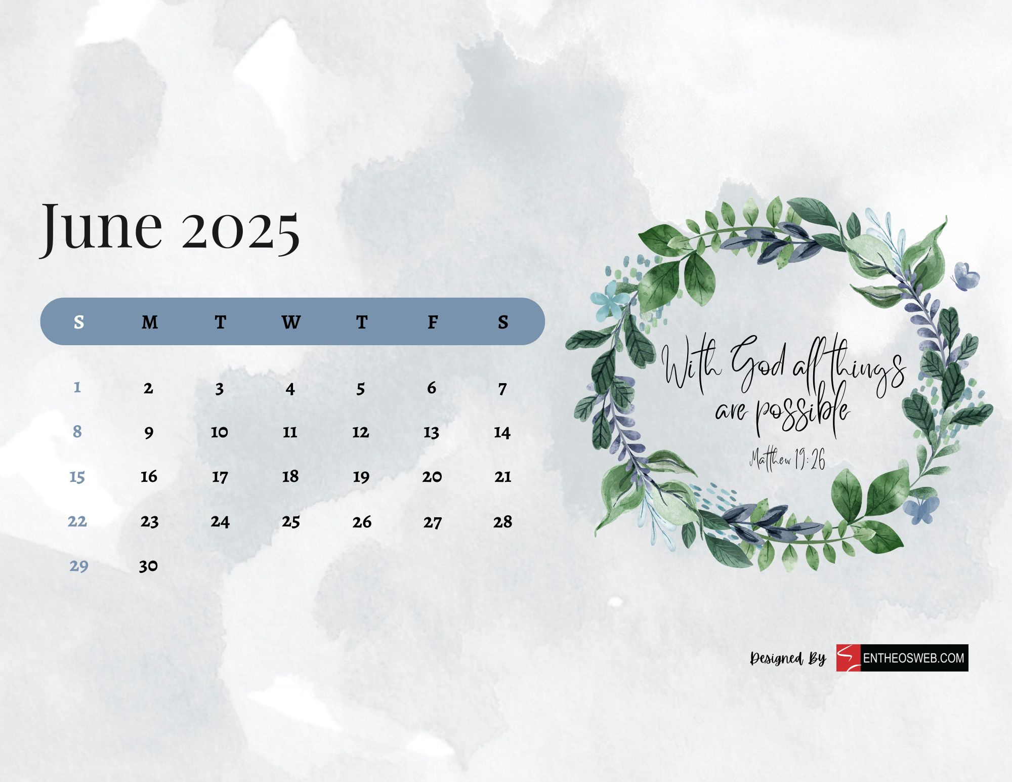 June 2025 Calendar Printables | Entheosweb within June Calendar 2025 Desktop Wallpaper