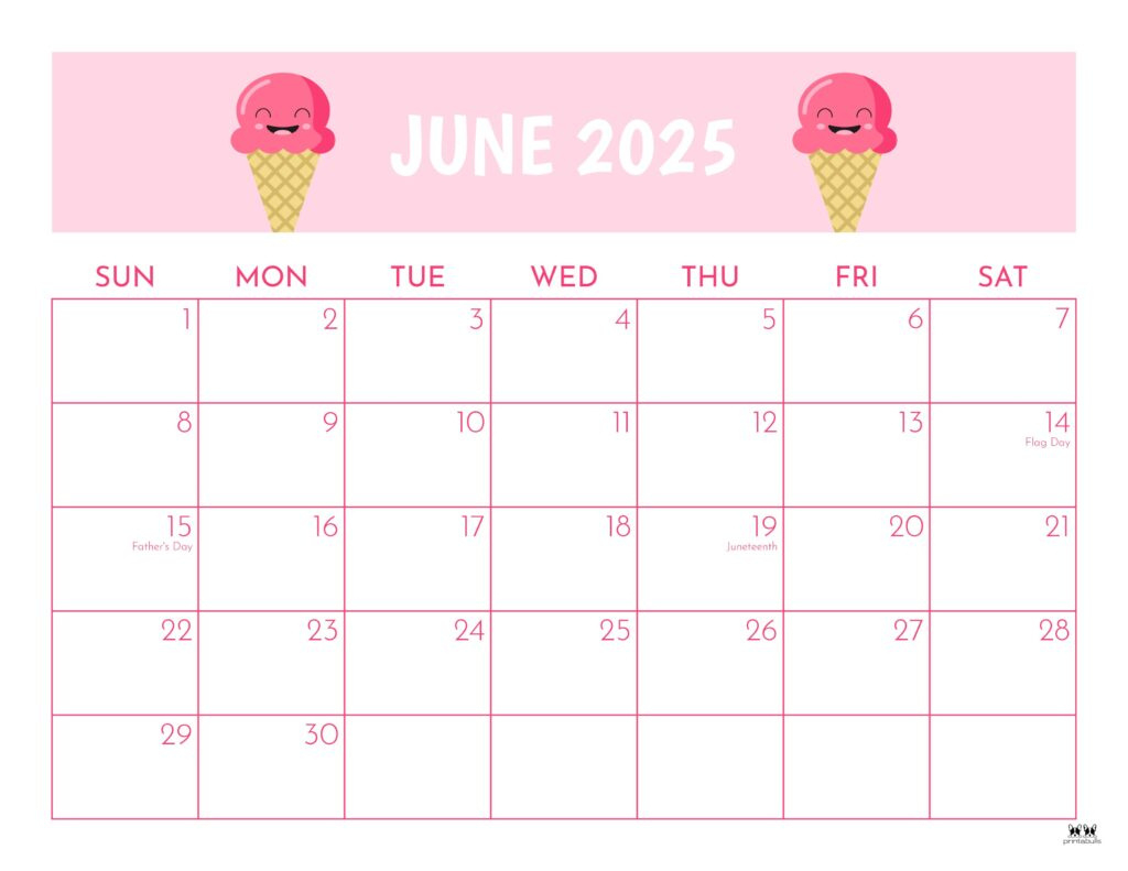 June 2025 Calendars - 107 Free Printables | Printabulls for June 2025 Calendar Colorful