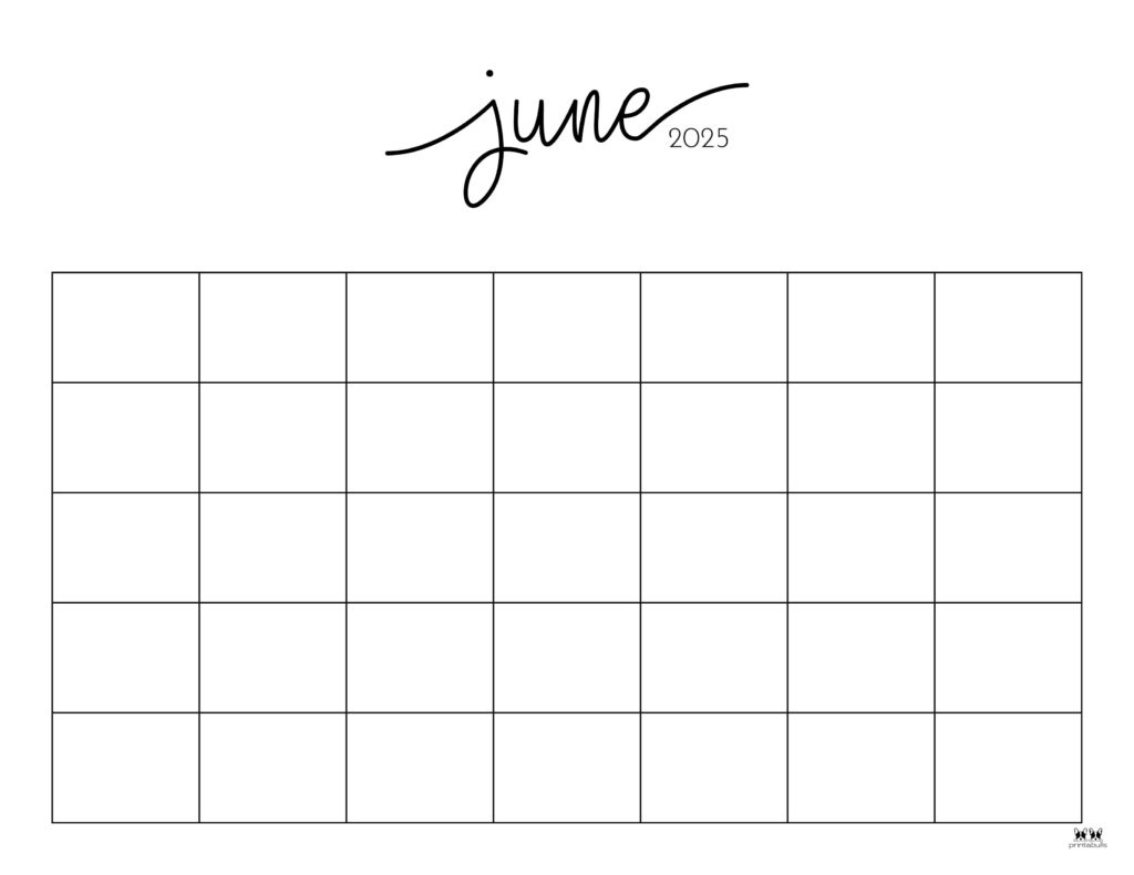 June 2025 Calendars - 107 Free Printables | Printabulls intended for June Calendar Print Out 2025