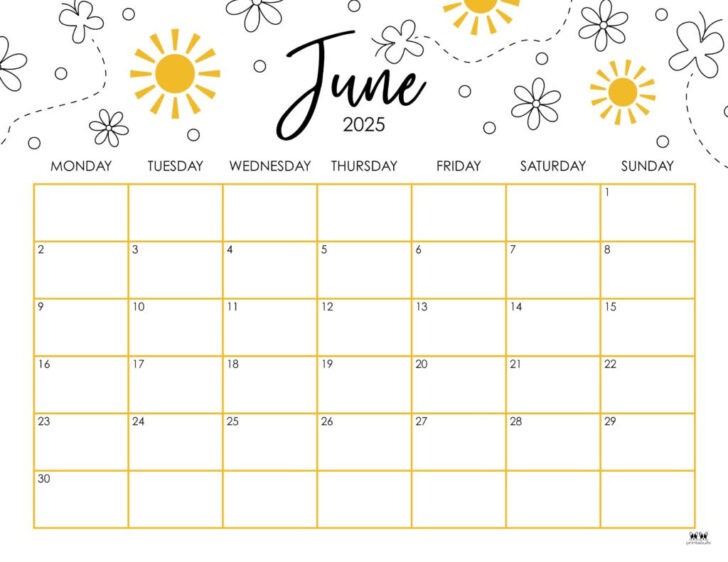 June 2025 Calendar Blank
