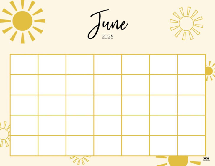 June Calendar 2025 with Lines