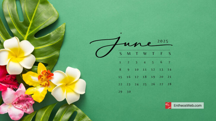 June 2025 Desktop Calendar Wallpaper