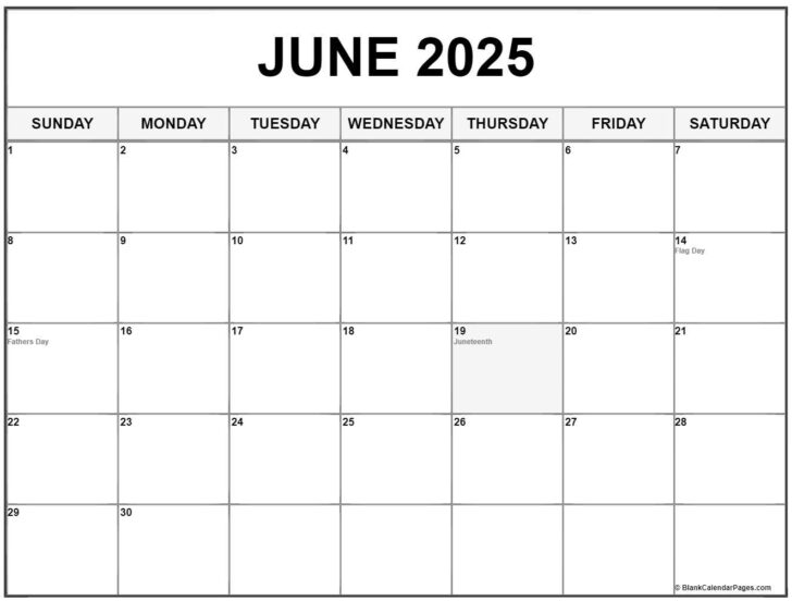 June Calendar 2025 Holidays June Calendar 2025 Holidays