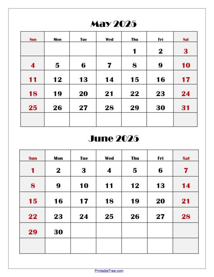 May June 2025 Calendar with Holidays May June 2025 Calendar with Holidays