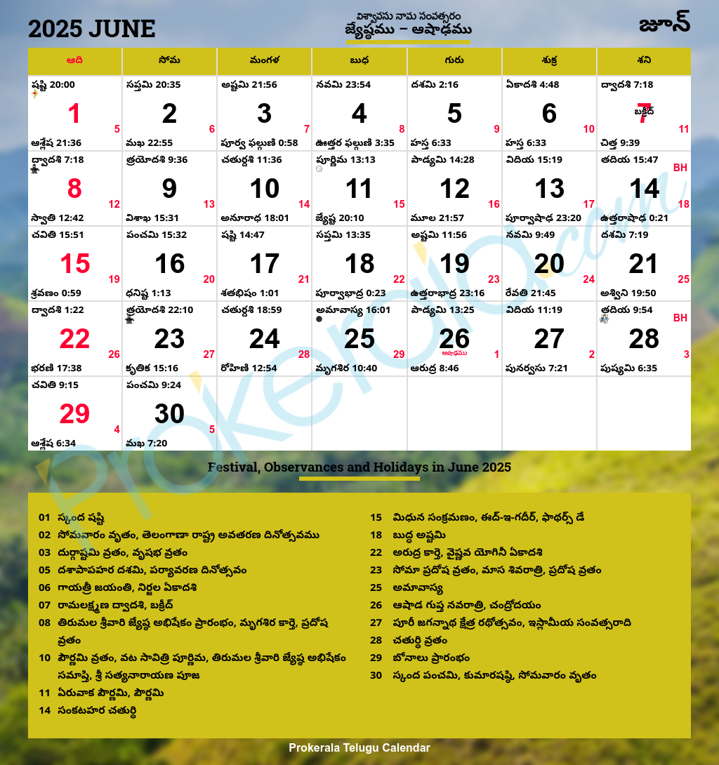 Telugu Calendar 2025, June regarding June 2025 Calendar Telugu