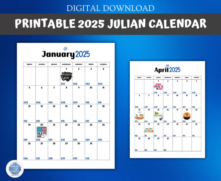 Julian Day Calendar 2025 Printable