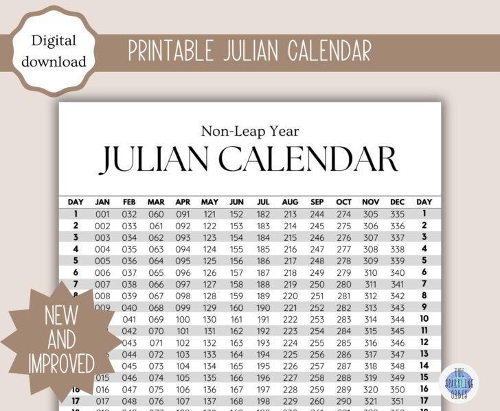 Printable Quadax Julian Calendar 2025