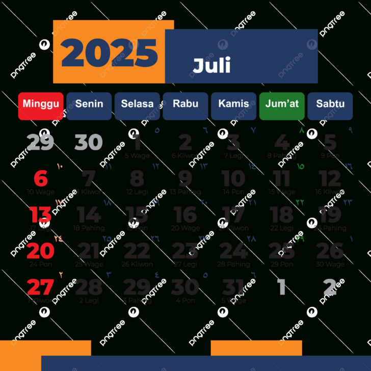 National Calendar July 2025