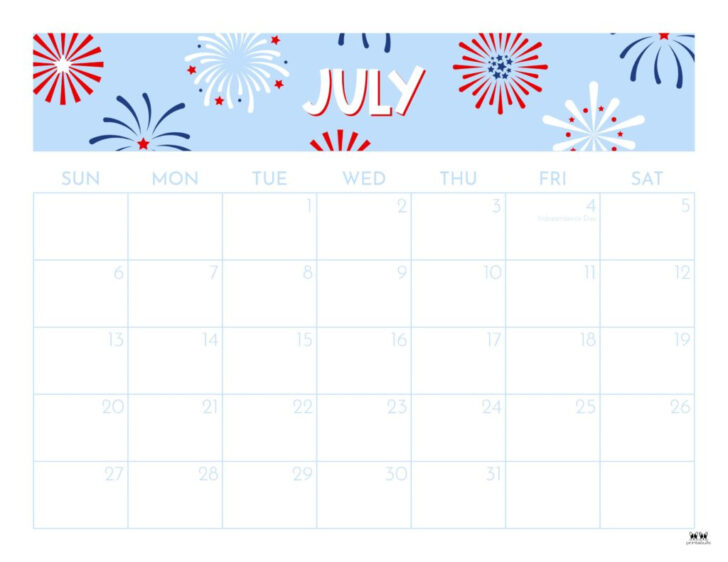 Cute July 2025 Calendar Printable