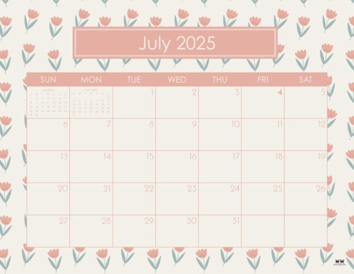 July Calendar 2025 Cute